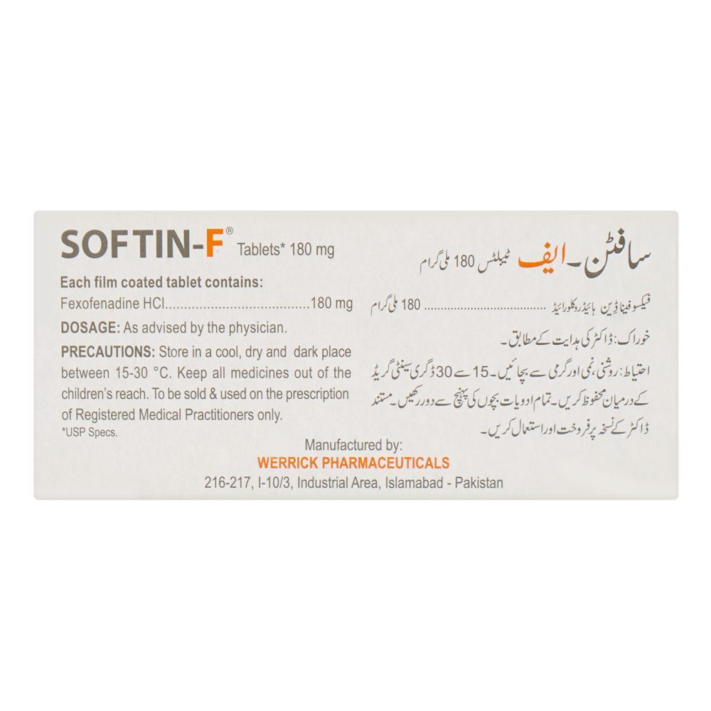 Werrick Pharmaceuticals Softin-F Tablet, 180mg, 10-Pack - Image 2