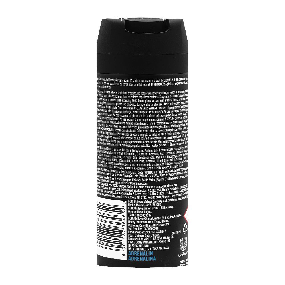 Axe Adrenalin Deodorant Spray, For Men, 150ml - Image 2