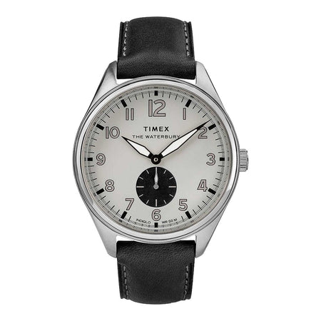 Timex Men's Chrome Round Dial With Plain Black Strap Analog Watch, TW2R88900 - Image 3