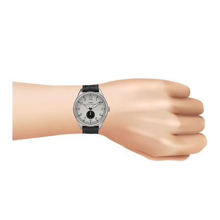 Timex Men's Chrome Round Dial With Plain Black Strap Analog Watch, TW2R88900 - Image 4