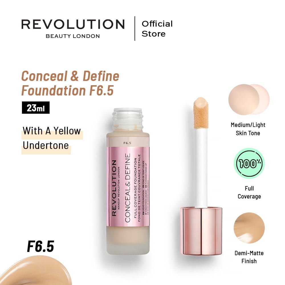 Makeup Revolution Conceal & Define Full Coverage Foundation, F6.5 - Main Image