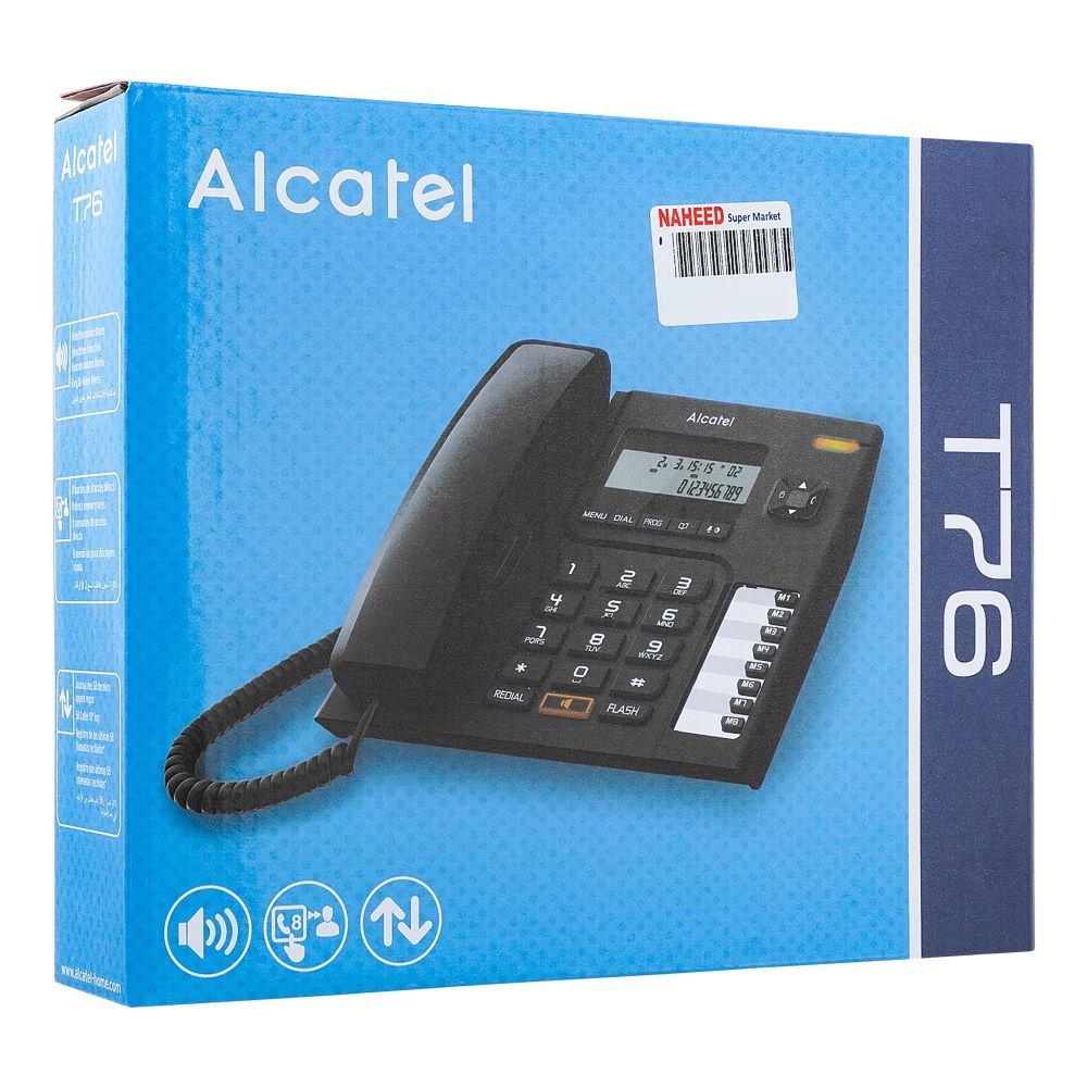 Alcatel Corded Telephone Black, T76 EX - Image 2