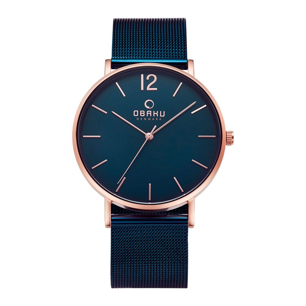 Obaku Men's Denmark Rose Gold Round Dial With Royal Green Background & Bracelet Analog Watch - Main Image
