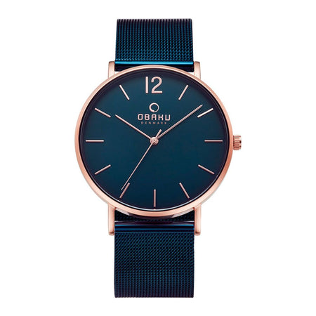 Obaku Men's Denmark Rose Gold Round Dial With Royal Green Background & Bracelet Analog Watch - Main Image