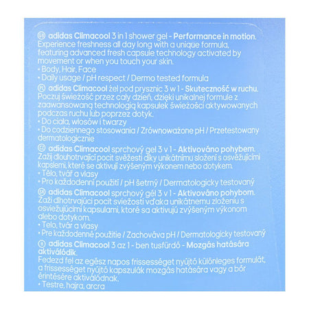 Adidas Climacool Body Hair & Face Shower Gel, 250ml - Image 3