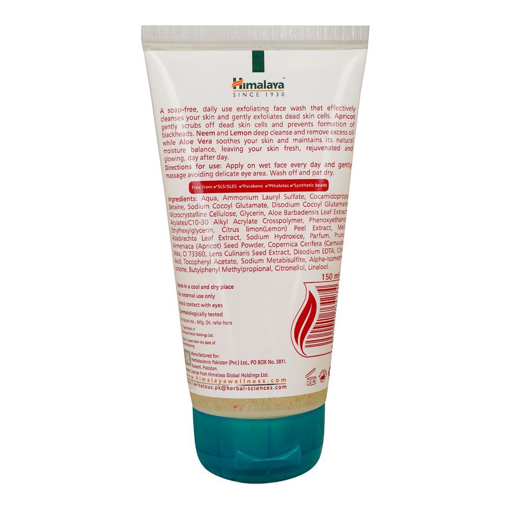 Himalaya Gentle Exfoliating Apricot Scrub, For All Skin Types, Soap Free, 150ml - Image 2