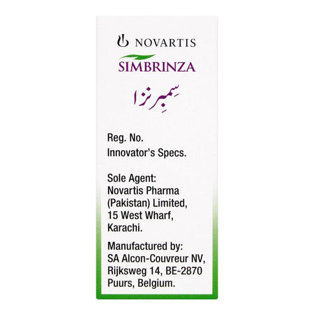 Novartos Pharma Simbrinza Eye Drops, Ocular Use, 5ml - Image 2