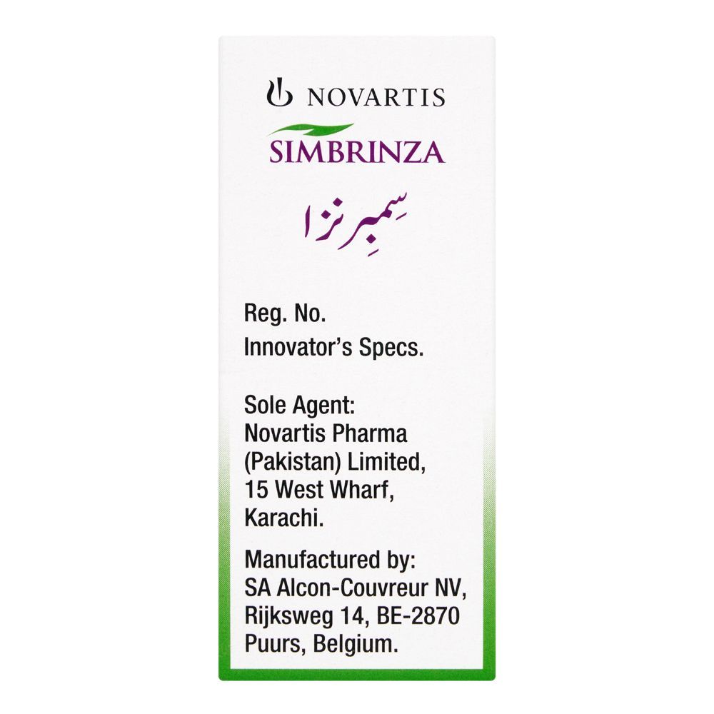 Novartos Pharma Simbrinza Eye Drops, Ocular Use, 5ml - Image 2