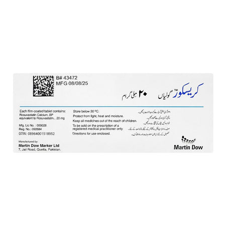 Martin Dow Crescor Tablet, 20mg, 10-Pack - Image 2