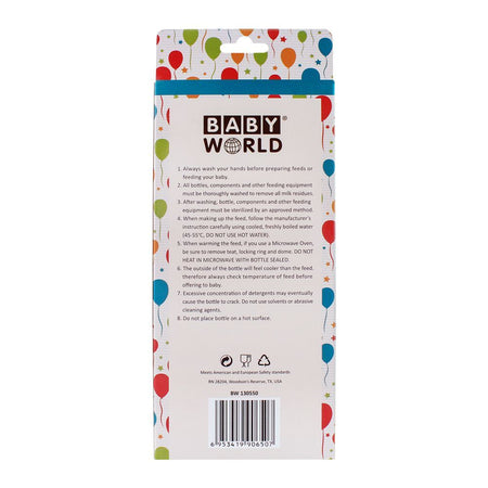 Baby World Contra Colic Baby Feeding Bottle With Handle, BW130550, 240ml - Image 3