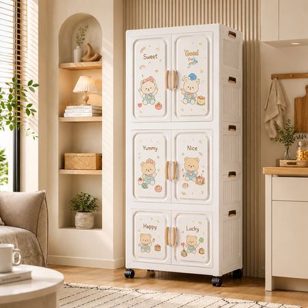 Multilayer Kids Storage Wardrobe Cabinet