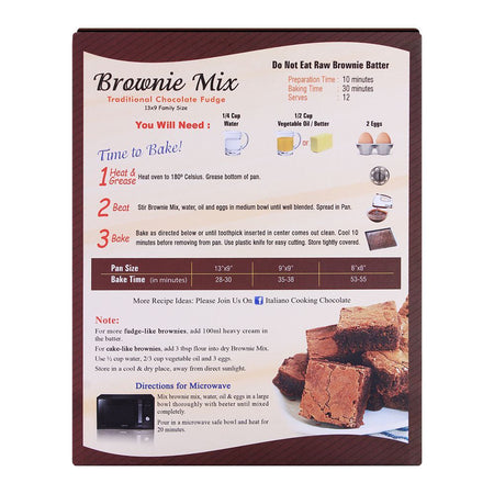 Italiano Brownie Mix, Traditional Chocolate Fudge, 519g - Image 2