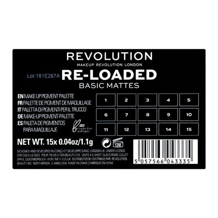 Makeup Revolution Reloaded Eyeshadow Palette, Basic Mattes, 15 Pieces - Image 6
