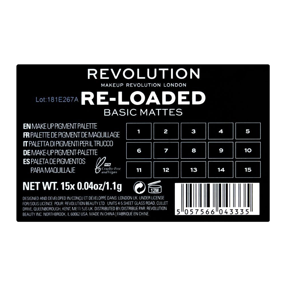 Makeup Revolution Reloaded Eyeshadow Palette, Basic Mattes, 15 Pieces - Image 6