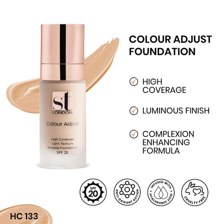 ST London High Coverage Colour Adjust Foundation, HC 133, SPF 15, Light Texture - Main Image
