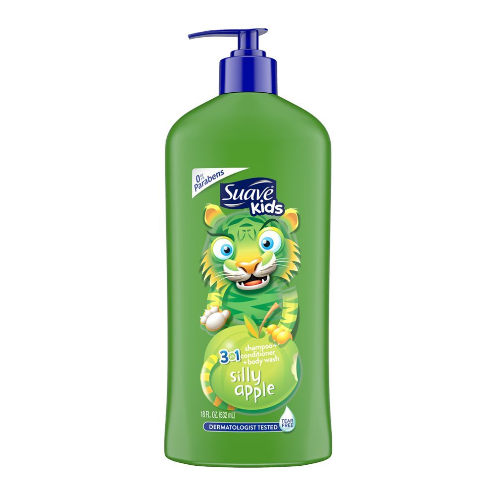 Suave Kids 3-in-1 Silly Apple Shampoo + Conditioner + Body Wash, 532ml - Main Image