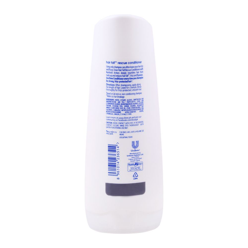 Dove Nutritive Solutions Hair Fall Rescue Conditioner, For Weak & Frizzy Hair, 180ml - Image 3