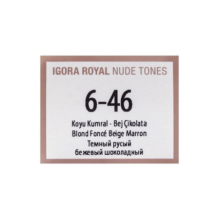 Schwarzkopf Igora Royal Nude Tones Hair Colour, 6-46 Dark Blonde Beige Chocolate - Image 5