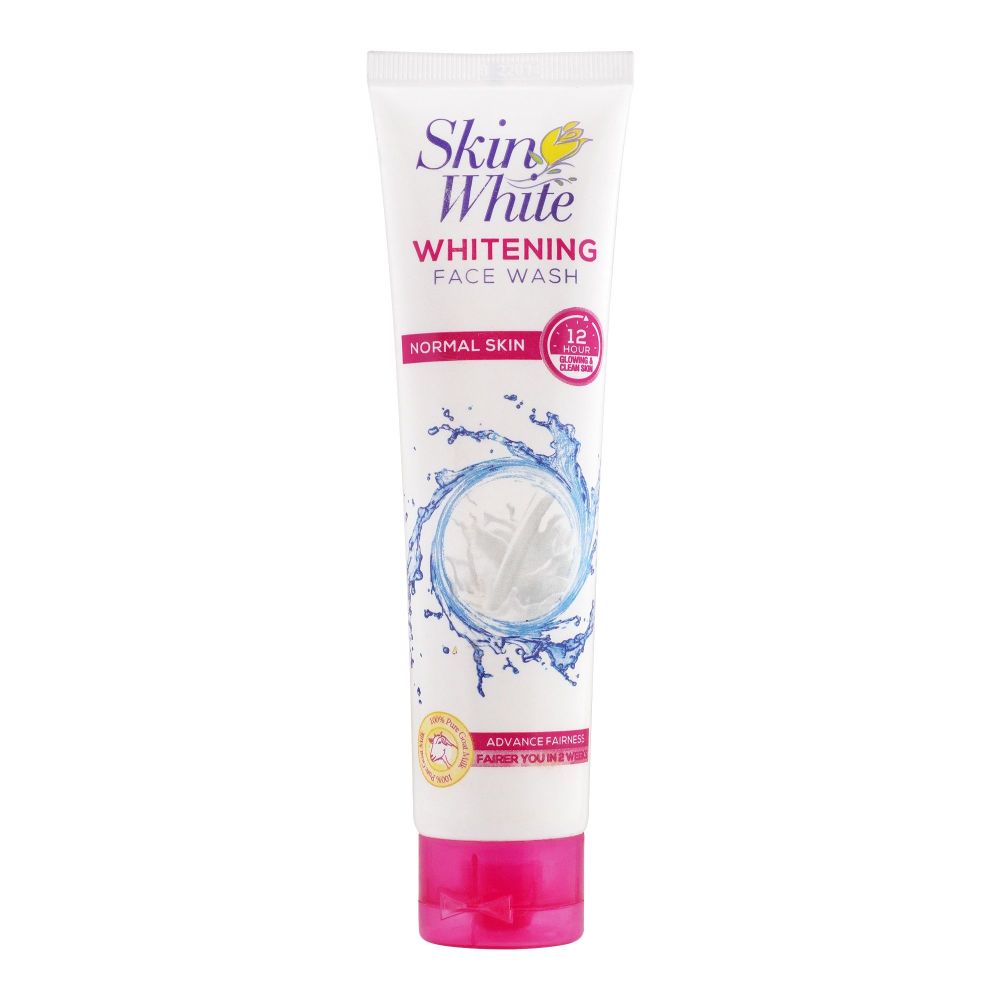 Skin White Whitening Normal Skin Face Wash, 12Hrs Glowing & Clean Skin, Fairer You In 2 Weeks, With Goat Milk + Whitening Beads, 100g - Main Image