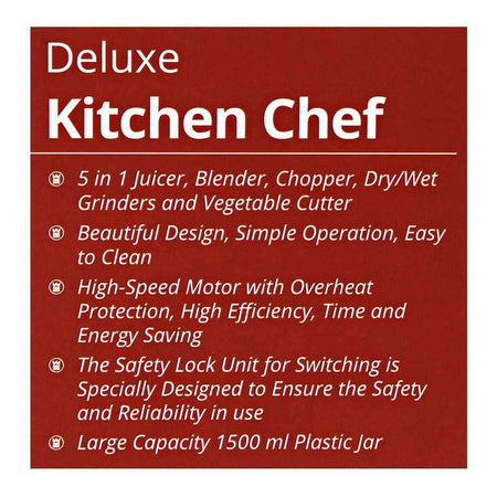West Point 5-In-1 Deluxe Kitchen Chef, Blender + Chopper + Grinder + Cutter + Juicer, WF-4805 - Image 8