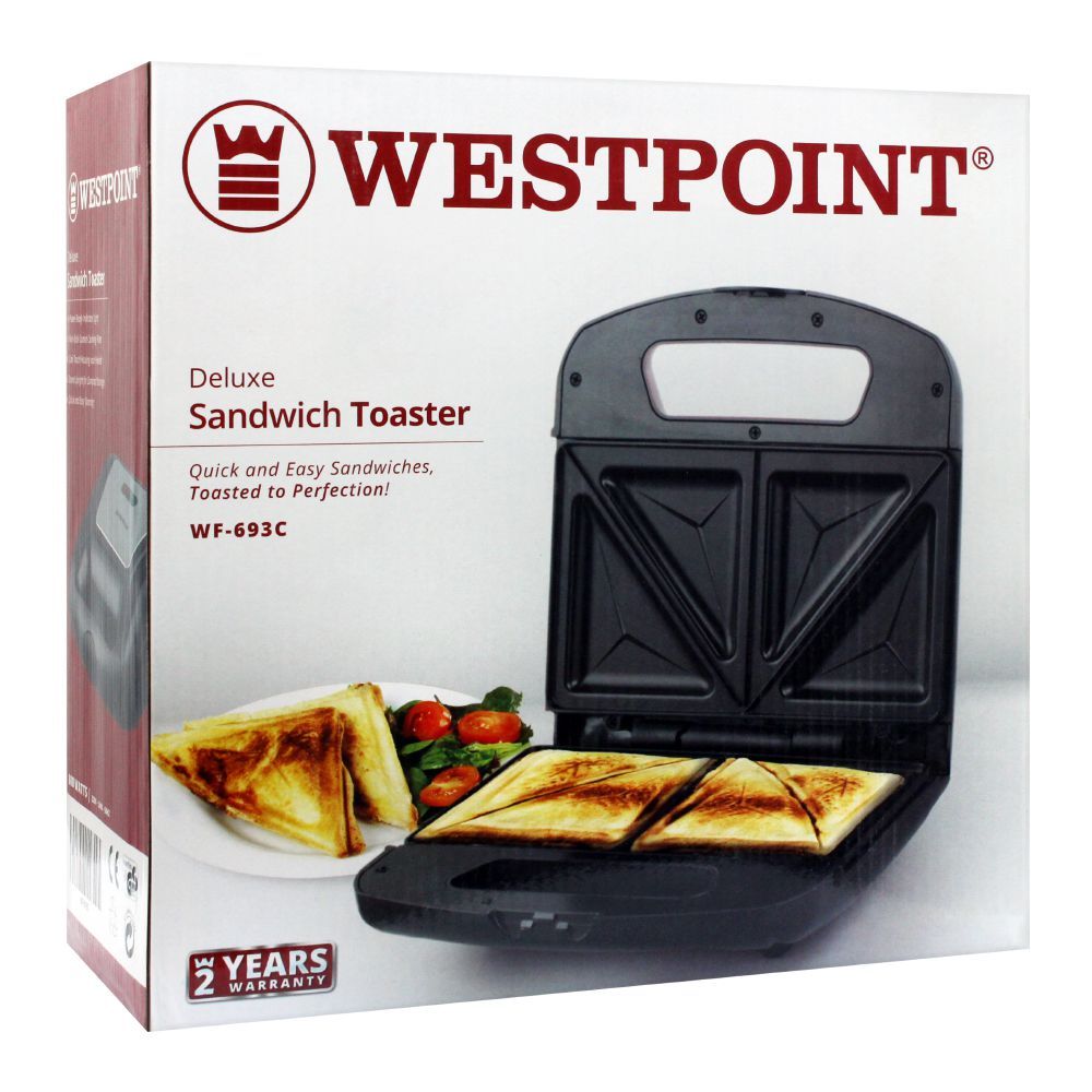 West Point Deluxe Sandwich Toaster, 800W, WF-693 - Image 2