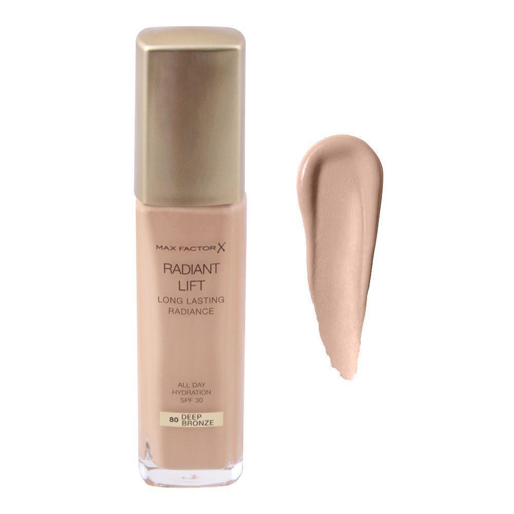 Max Factor Radiant Lift Long Lasting Radiance SPF 30 Foundation, 80 Deep Bronze - Main Image