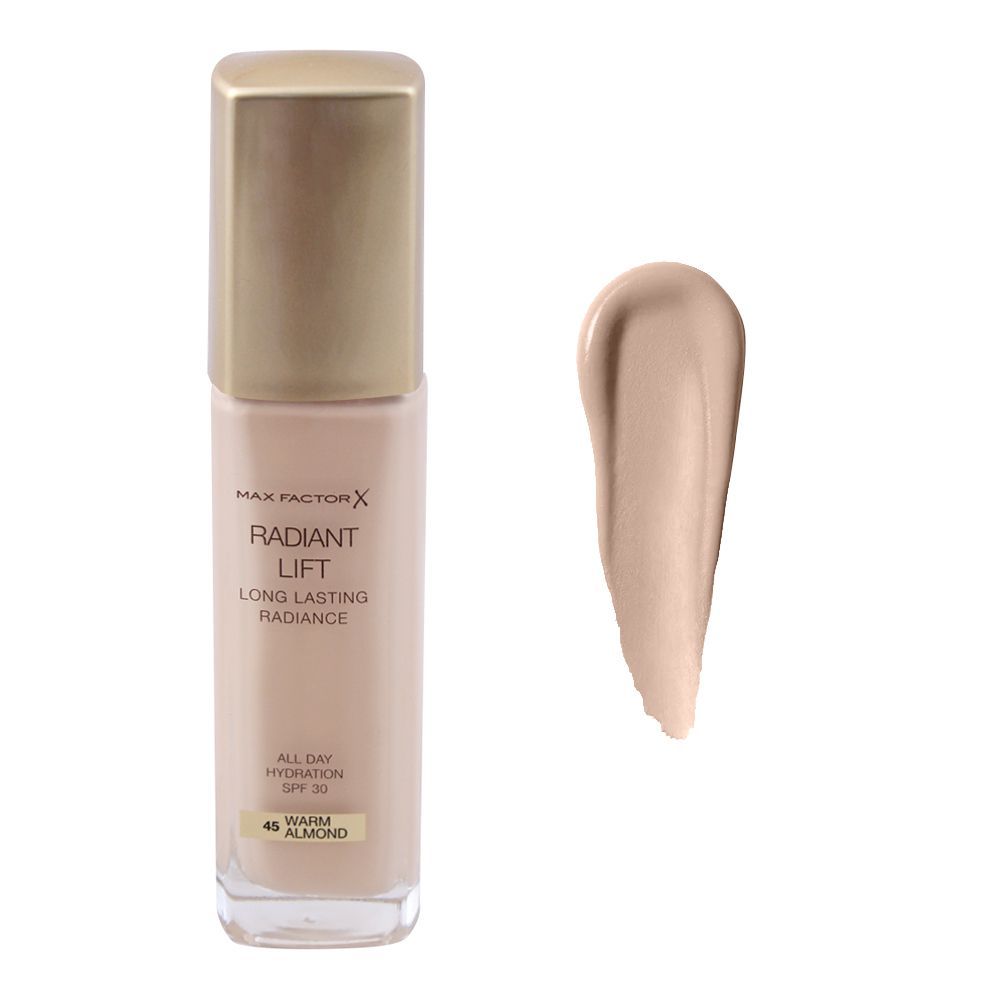 Max Factor Radiant Lift Long Lasting Radiance SPF 30 Foundation, 45 Warm Almond - Main Image