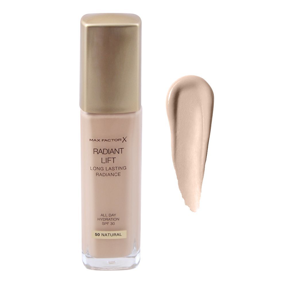 Max Factor Radiant Lift Long Lasting Radiance SPF 30 Foundation, 50 Natural - Main Image