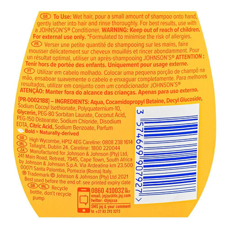 Johnson's Baby Shampoo, Tear-Free Formula, Alcohol, Dyes & Sulphate Free, 750ml - Image 3