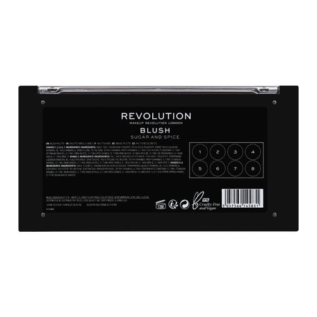Makeup Revolution Blush Palette, Sugar And Spice, 8 Shades - Image 3