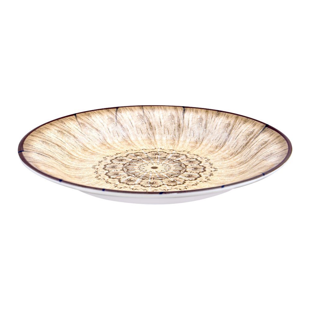 Sky Melamine Deep Plate, Brown, Quarter - Main Image