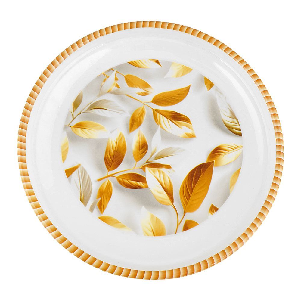 Sky Melamine Flat Plate, Brown, Quarter - Main Image