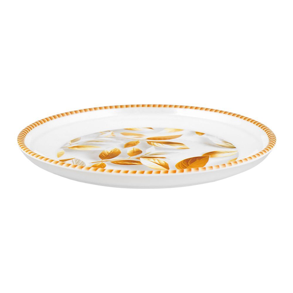 Sky Melamine Flat Plate, Brown, Quarter - Image 2