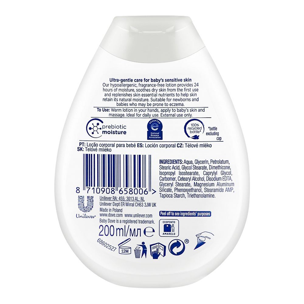 Dove Sensitive Skin Care Fragrance-Free Moisture Baby Lotion, 200ml - Image 2