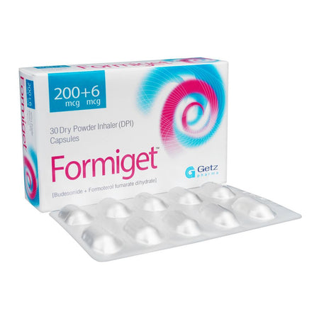 Getz Pharma Formiget Capsules, 200mcg+6mcg, 30 Dry Powder Inhaler DPI Capsules - Main Image