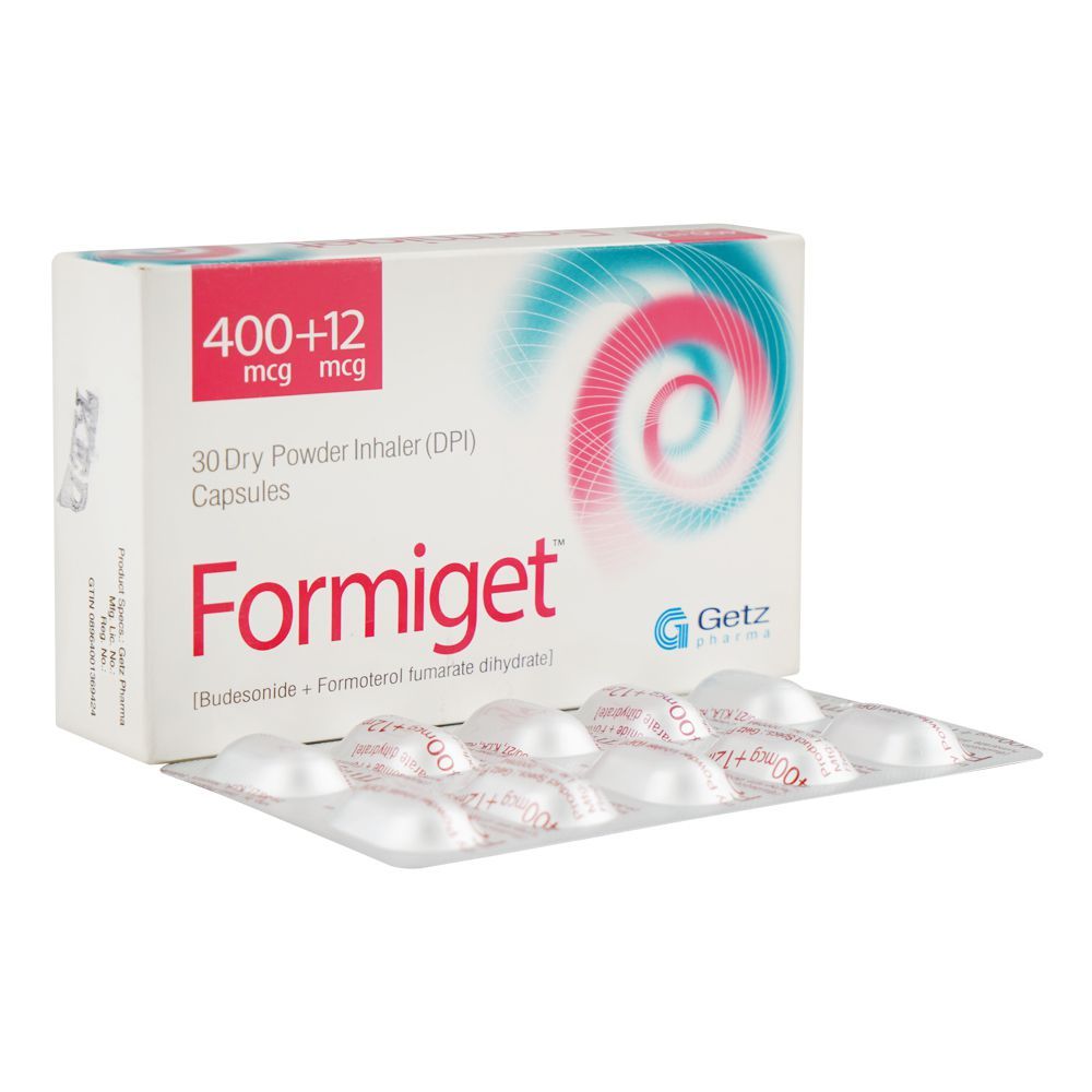Getz Pharma Formiget Capsules, 400mcg + 12mcg, Box - Main Image
