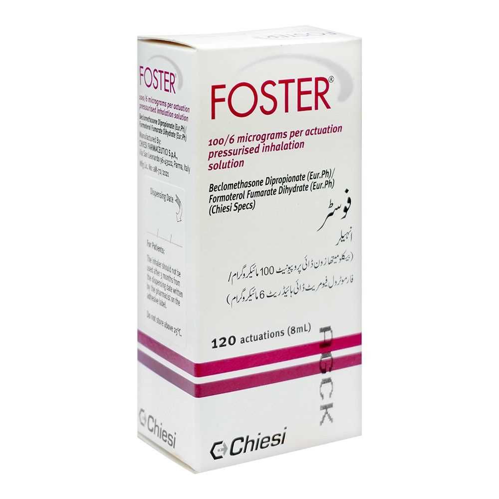 Buy Chiesi Foster Inhaler, 100/6mg, 120 Actuations, 8ml – Shopaholic.pk