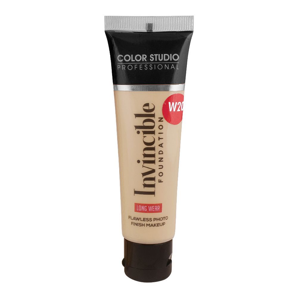 Color Studio Flawless Photo Finish Makeup Invincible Foundation, Long Wear, Water Resistant, SPF 12, 30ml, W20 Medium Beigey - Main Image