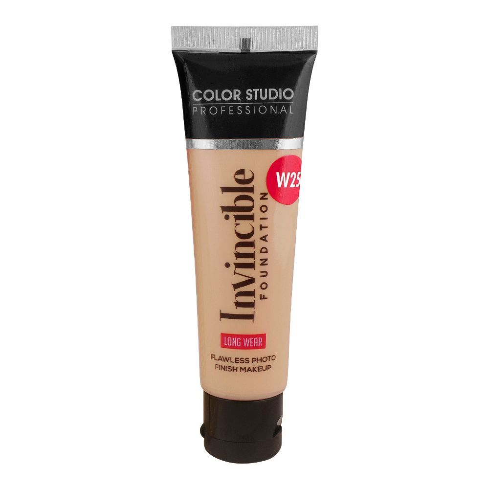 Color Studio Flawless Photo Finish Makeup Invincible Foundation, Long Wear, Water Resistant, SPF 12, 30ml, W25 Golden Beigey - Main Image