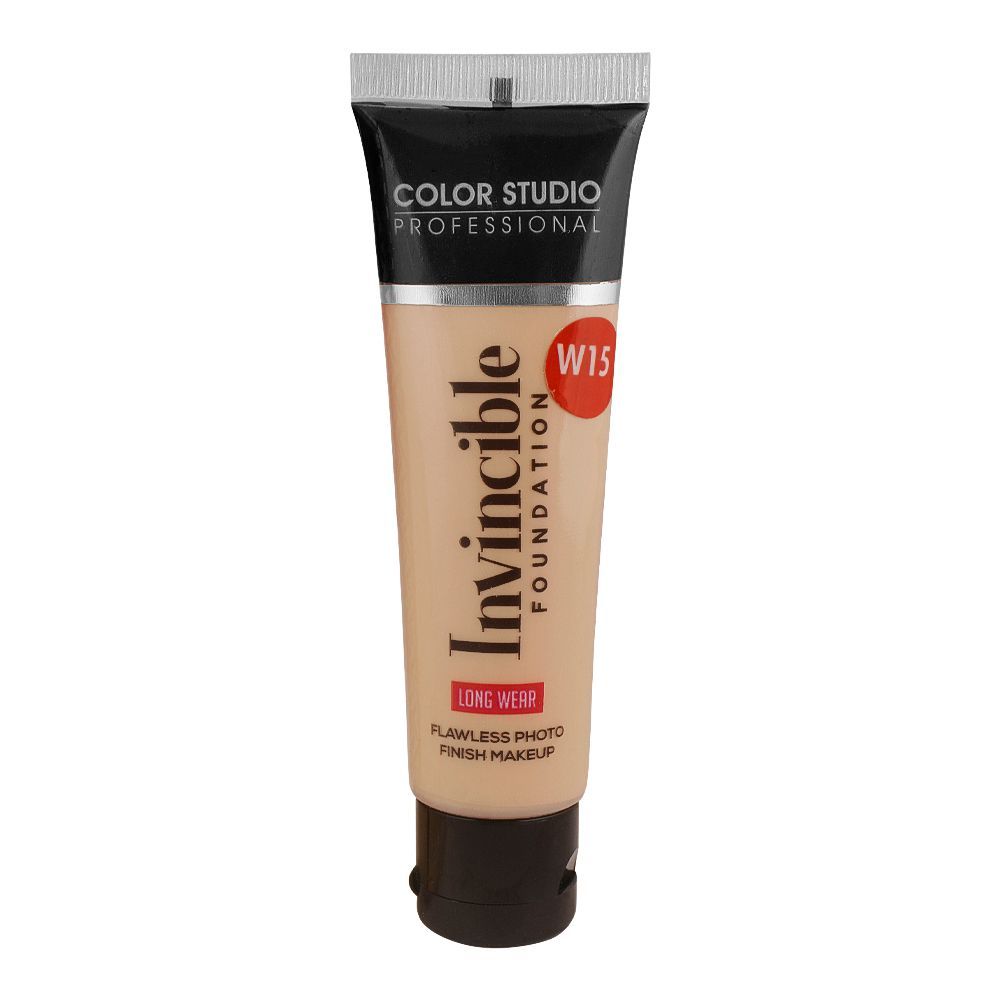 Color Studio Flawless Photo Finish Makeup Invincible Foundation, Long Wear, Water Resistant, SPF 12, 30ml, W15 Honey - Main Image
