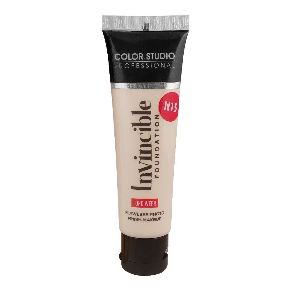 Color Studio Flawless Photo Finish Makeup Invincible Foundation, Long Wear, Water Resistant, SPF 12, 30ml, N15 Fair Ivory - Main Image