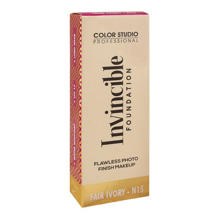 Color Studio Flawless Photo Finish Makeup Invincible Foundation, Long Wear, Water Resistant, SPF 12, 30ml, N15 Fair Ivory - Image 2