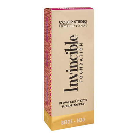 Color Studio Flawless Photo Finish Makeup Invincible Foundation, Long Wear, Water Resistant, SPF 12, 30ml, N30 Beigey - Image 2
