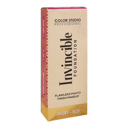 Color Studio Flawless Photo Finish Makeup Invincible Foundation, Long Wear, Water Resistant, SPF 12, 30ml, N20 Ivory - Image 2