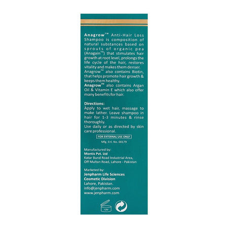 Jen Pharm Anagrow Shampoo, For All Hair Types, 100ml - Image 2