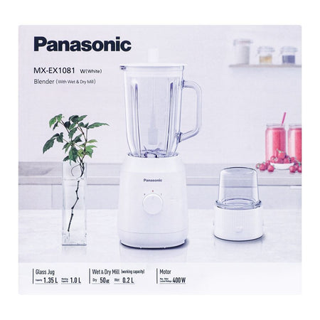 Panasonic Blender With Dry Mill, 400W, White, MX-EX1081 - Image 3