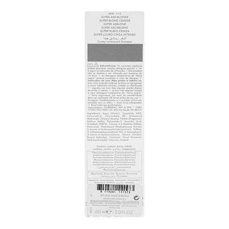Keune Tinta Permanent Hair Color - Ultimate Blonde, 60ml, 1511 Super Ash Blonde - Image 4