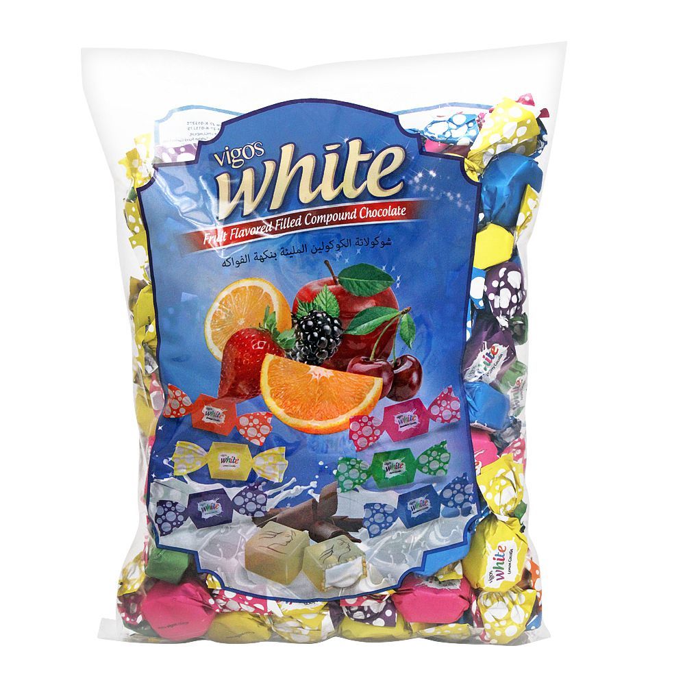 Vigos White Fruit Compound Chocolate Candies, 800g Bag - Main Image