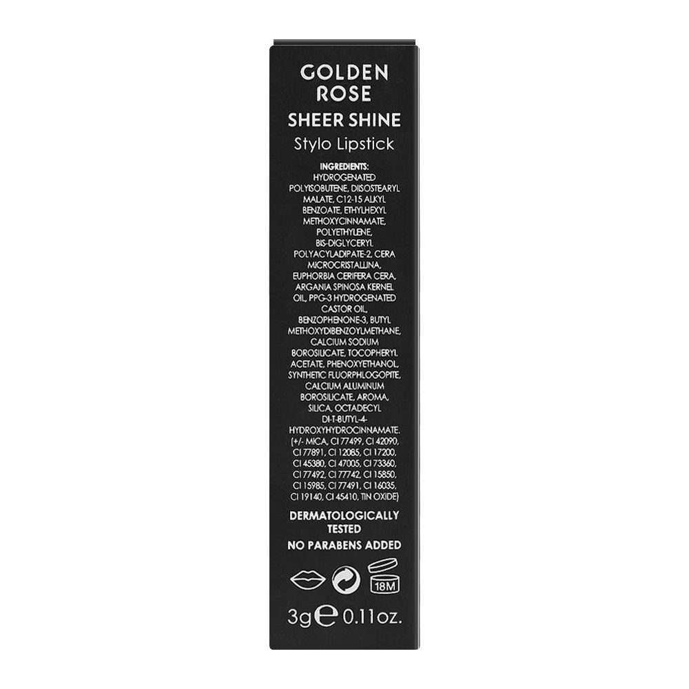Golden Rose Sheer Shine SPF 25 Stylo Lipstick, 13 - Image 5