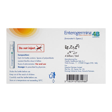 Sanof-Aventis Enterogermina 4Billion, Gluten & Sugar Free, 5ml - Image 2